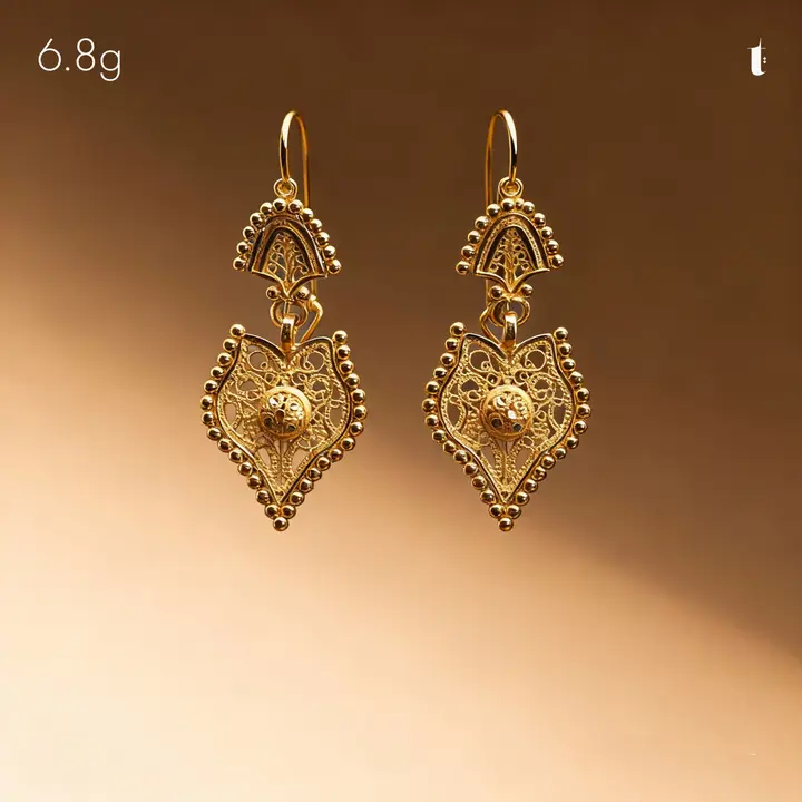 21k Yellow Gold Jhumki design 31 by TAHERI