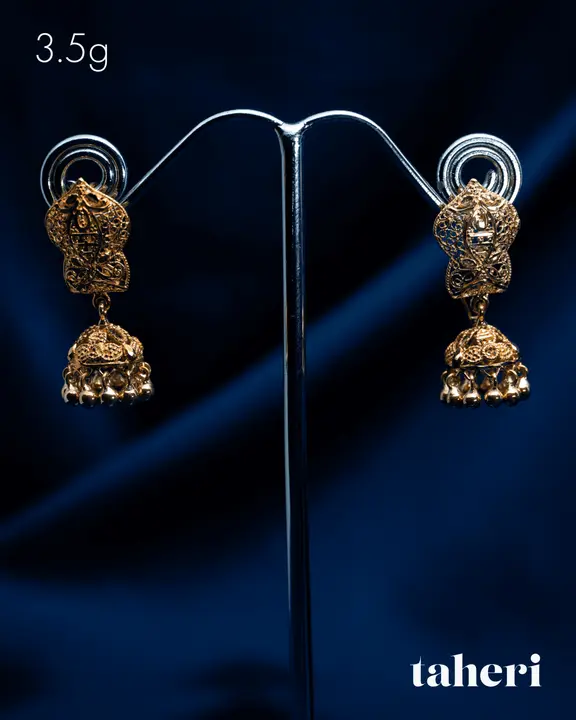 21k Yellow Gold Jhumki design 32 by TAHERI