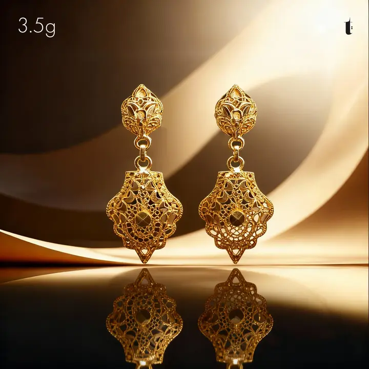 21k Yellow Gold Jhumki design 33 by TAHERI