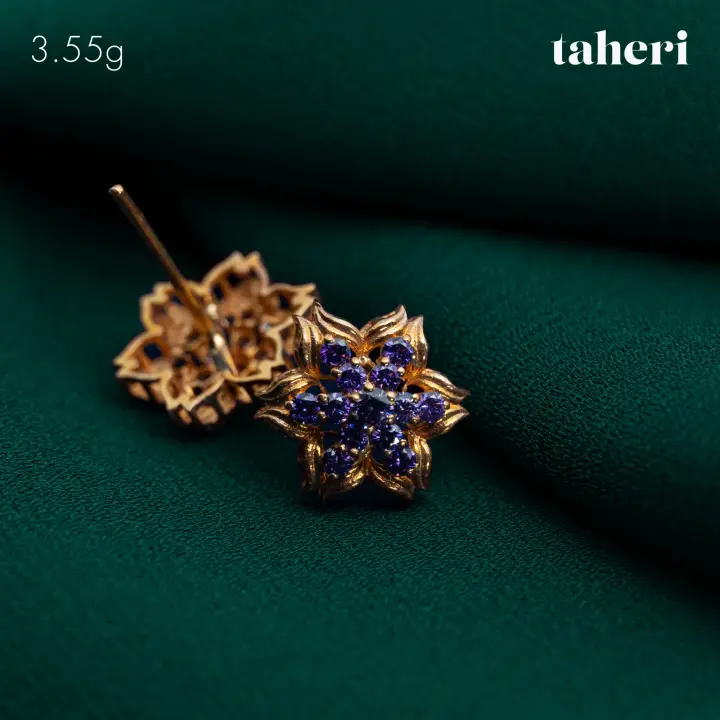 21k Yellow Gold Top with Colored Stones design 26 by TAHERI