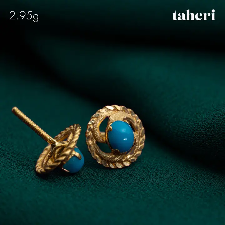 21k Yellow Gold Top with Colored Stones design 27 by TAHERI