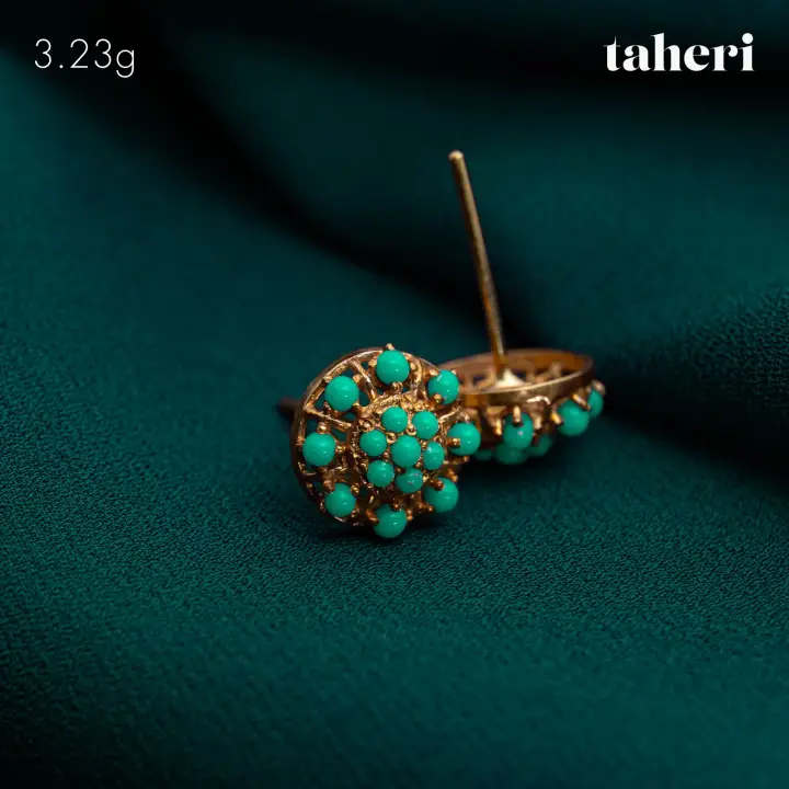 21k Yellow Gold Top with Colored Stones design 31 by TAHERI