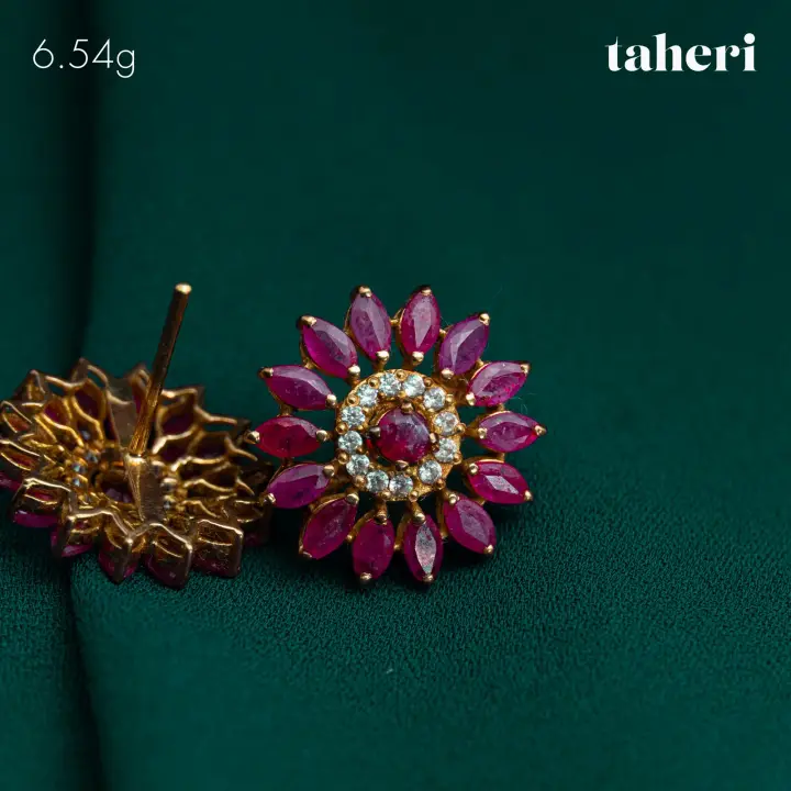 21k Yellow Gold Top with Ruby design 33 by TAHERI
