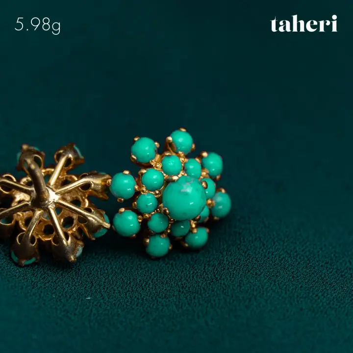 21k Yellow Gold Top with Colored Stones design 34 by TAHERI