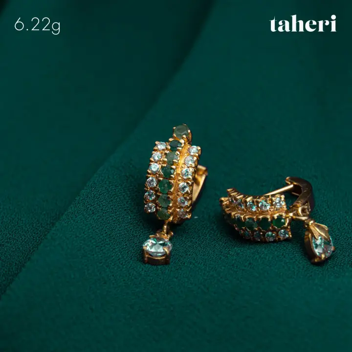 21k Yellow Gold Top with Emerald design 35 by TAHERI