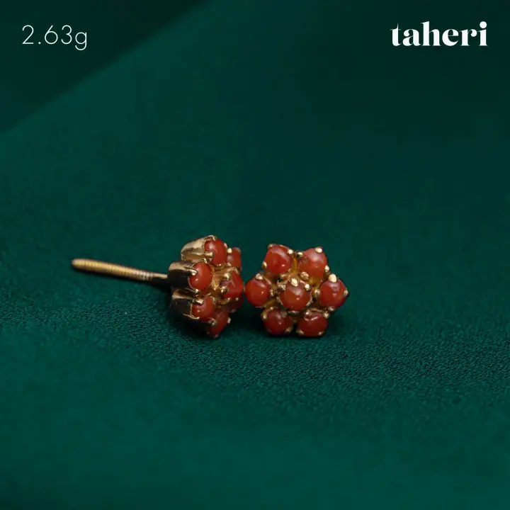 21k Yellow Gold Top with Colored Stones design 41 by TAHERI