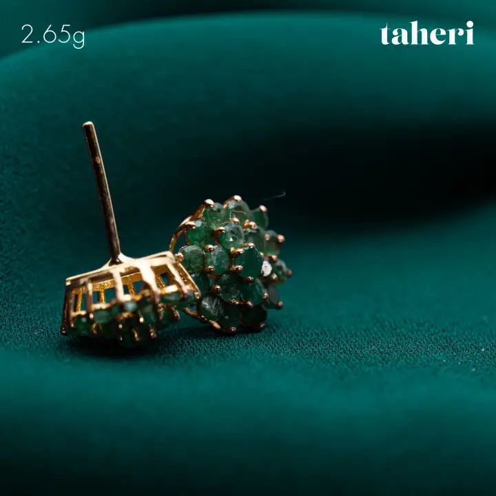 21k Yellow Gold Top with Emerald design 46 by TAHERI
