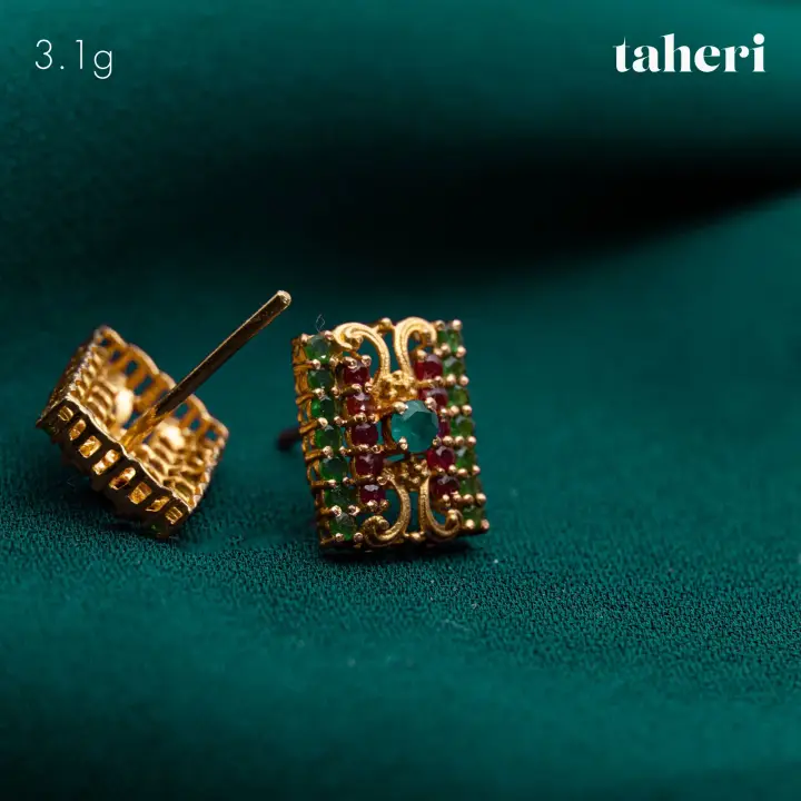 Yellow Gold Top with Colored Stones design 50 by TAHERI
