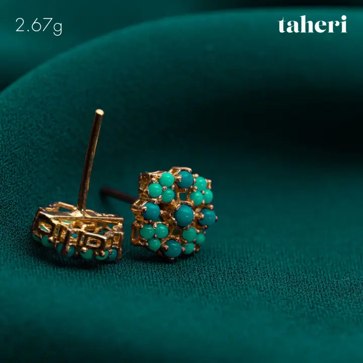 Yellow Gold Top with Colored Stones design 52 by TAHERI