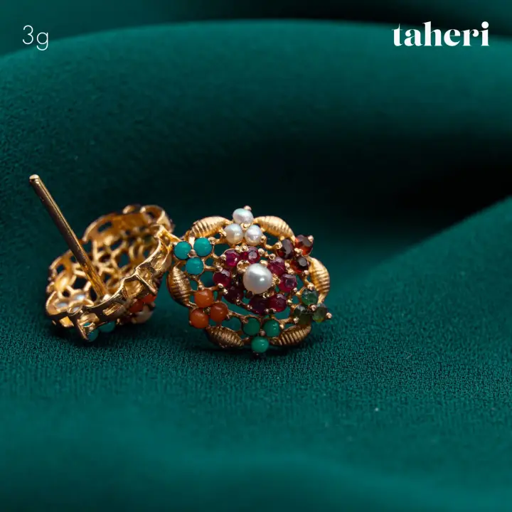 Yellow Gold Top with Colored Stones design 58 by TAHERI