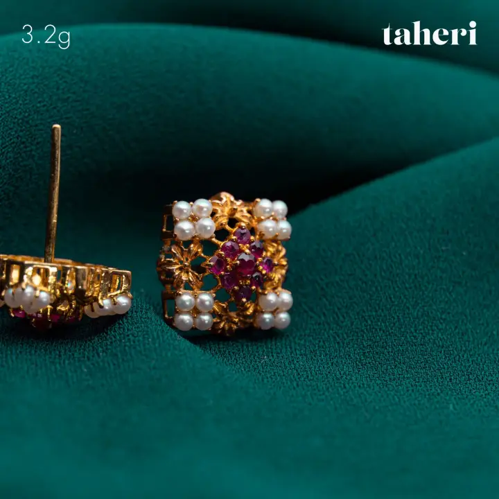 Yellow Gold Top with Ruby design 69 by TAHERI