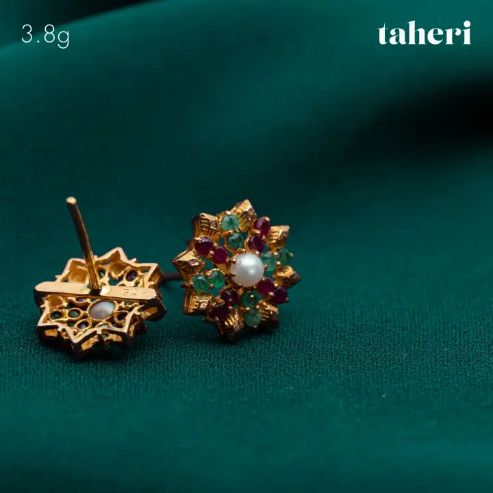 Yellow Gold Top with Pearl design 77 by TAHERI