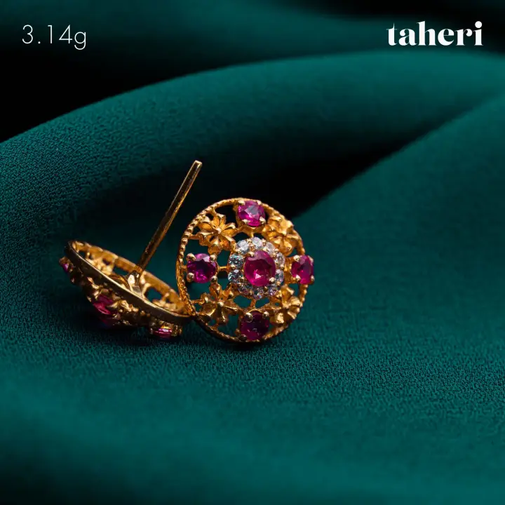 Yellow Gold Top with Ruby design 89 by TAHERI