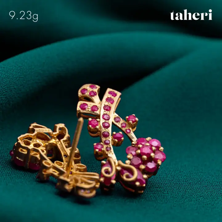 Yellow Gold Top with Ruby design 90 by TAHERI