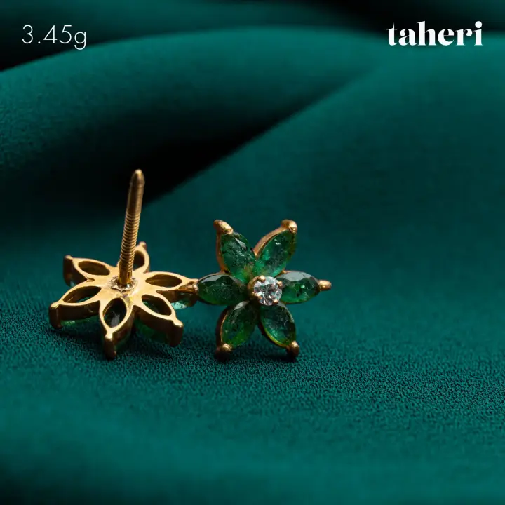 Yellow Gold Top with Emerald design 91 by TAHERI
