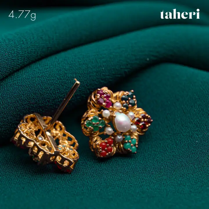Yellow Gold Top with Colored Stones design 102 by TAHERI