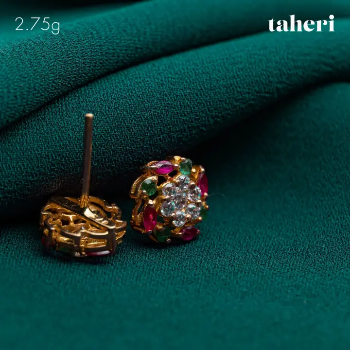 Yellow Gold Top with Colored Stones design 104 by TAHERI