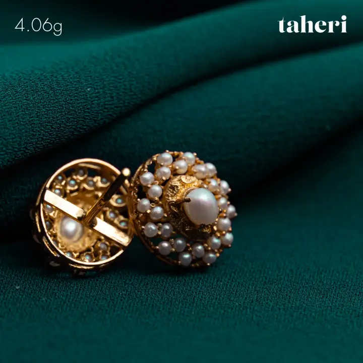 Yellow Gold Top with Pearl design 107 by TAHERI