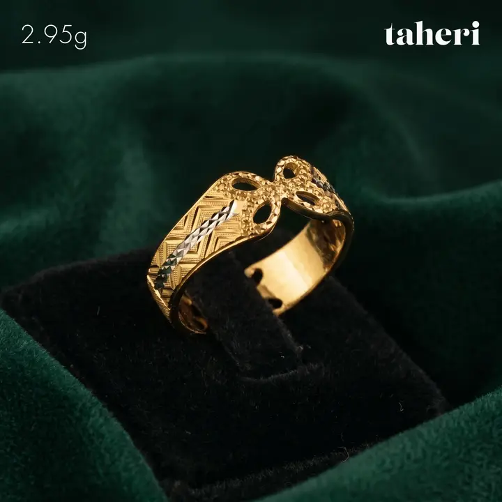 21k Two-Tone Gold Band design 27 by TAHERI