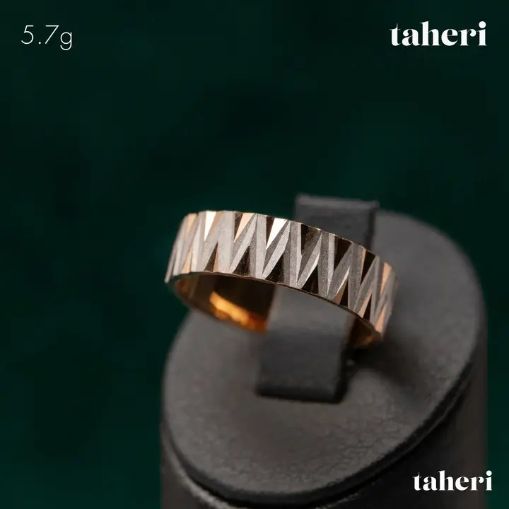 21k Two-Tone Gold Band design 31 by TAHERI