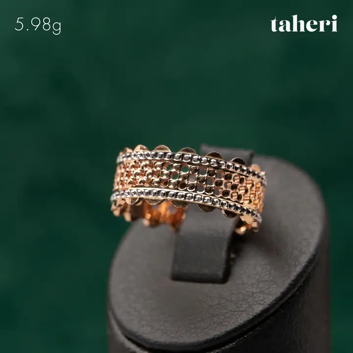 21k Two-Tone Gold Band design 32 by TAHERI