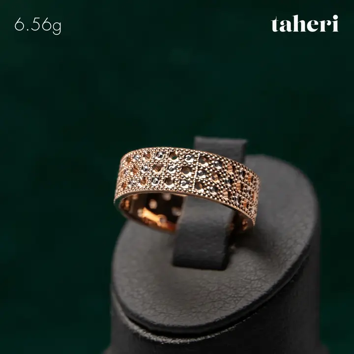 21k Two-Tone Gold Band design 34 by TAHERI