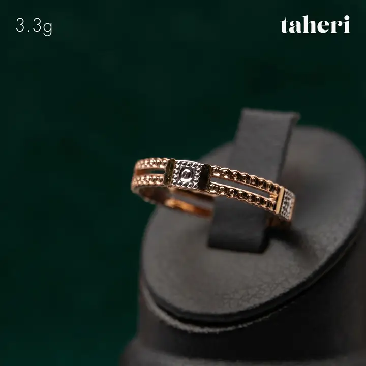 21k Two-Tone Gold Band design 39 by TAHERI