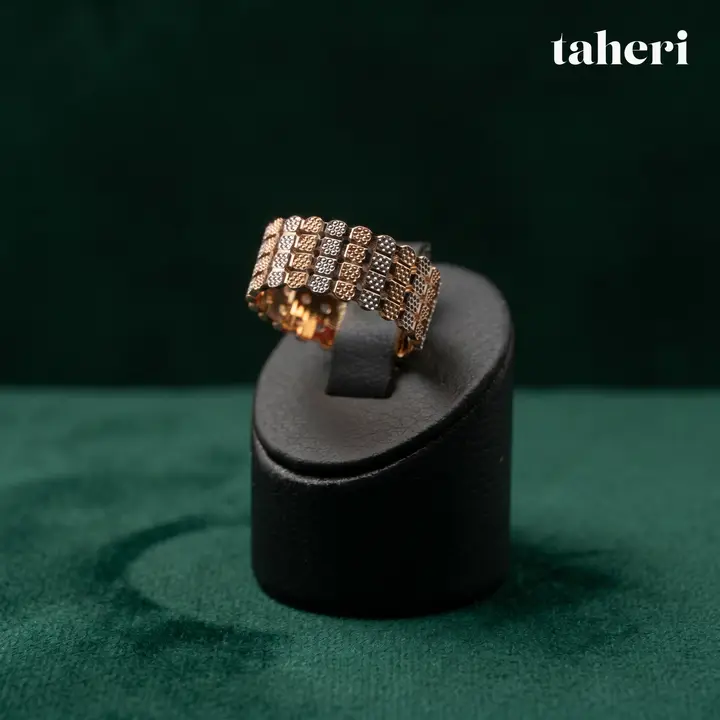 21k Two-Tone Gold Band design 41 by TAHERI