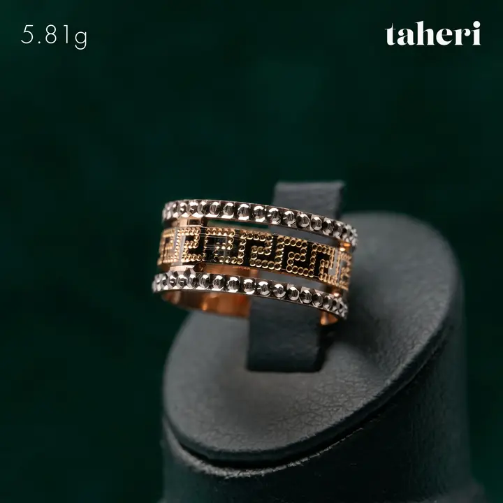 21k Two-Tone Gold Band design 42 by TAHERI