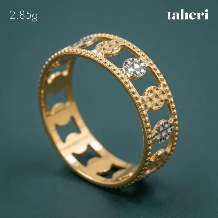 21k Two-Tone Gold Band design 47 by TAHERI