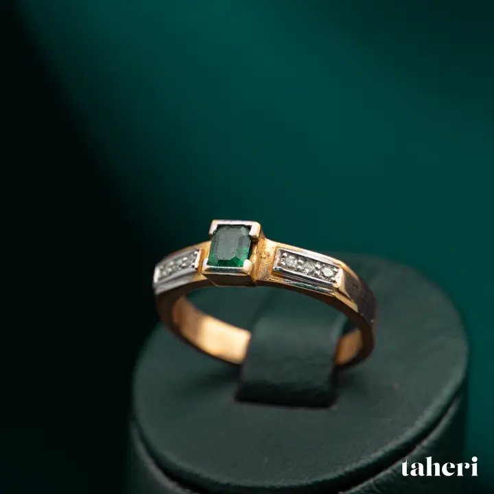 Two-Tone Diamond Ring with Colored Stones design 73 by TAHERI