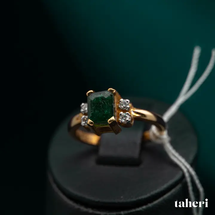 Yellow Gold Diamond Ring with Colored Stones design 85 by TAHERI