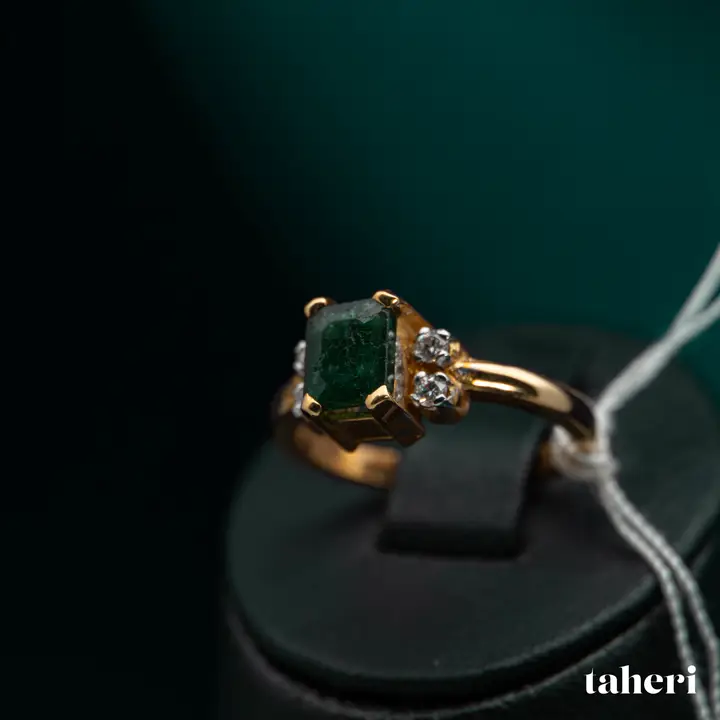 Yellow Gold Diamond Ring with Colored Stones design 86 by TAHERI