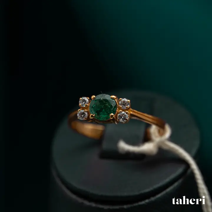 Yellow Gold Diamond Ring with Colored Stones design 87 by TAHERI