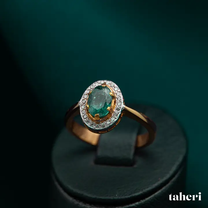 Two-Tone Diamond Ring with Colored Stones design 97 by TAHERI