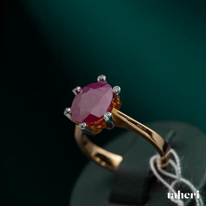 Two-Tone Diamond Ring with Colored Stones design 114 by TAHERI