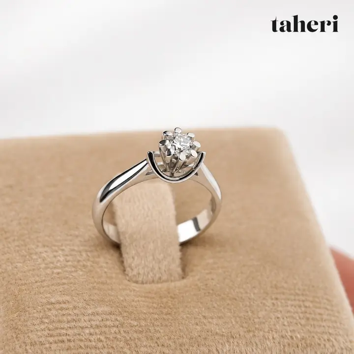 18k White Gold Diamond Ring design 126 by TAHERI