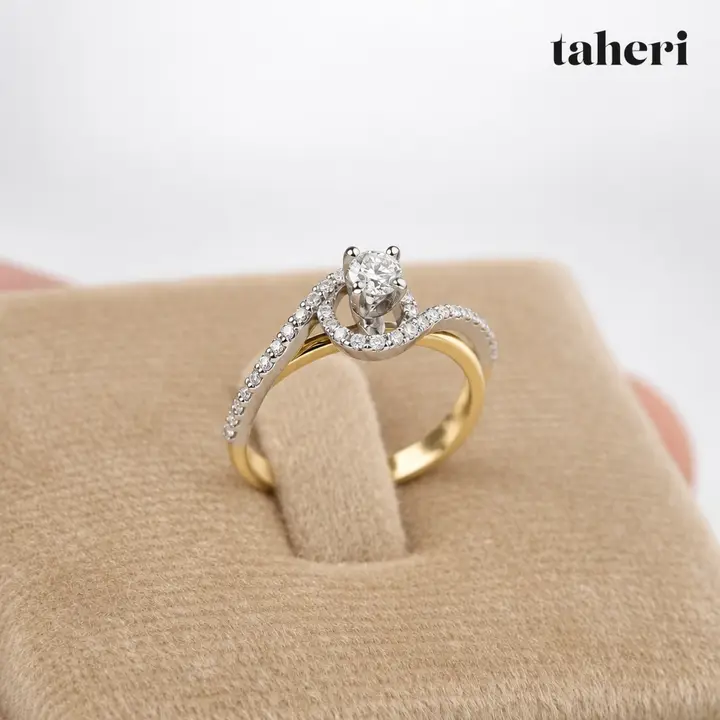 18k Two-Tone Gold Diamond Ring design 128 by TAHERI