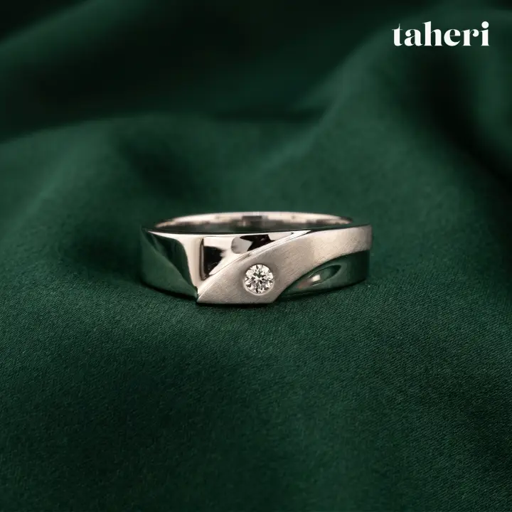 Palladium Bands for Him with Diamond design 25 by TAHERI