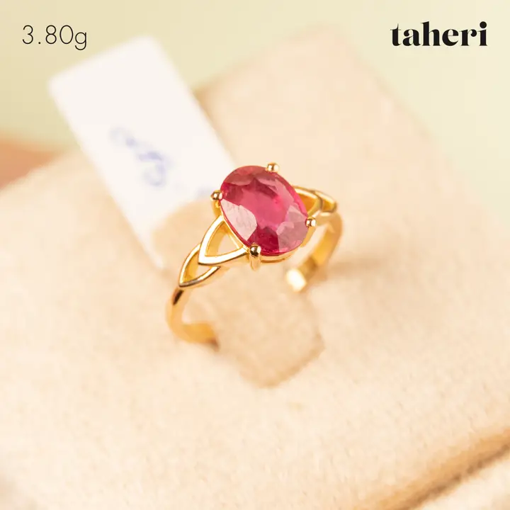 21k Yellow Gold Ring with Ruby design 32 by TAHERI