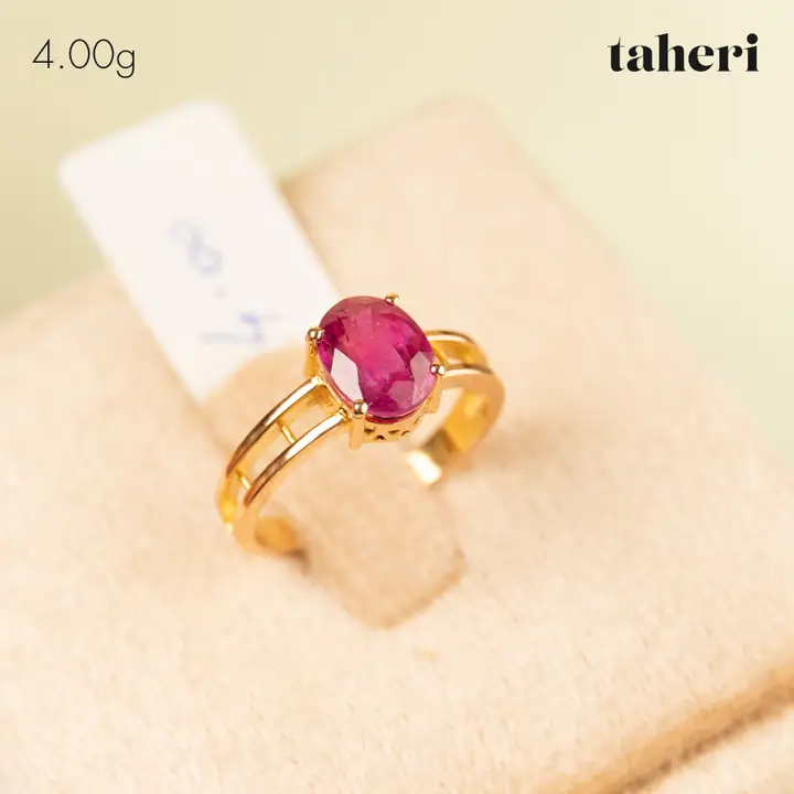 21k Yellow Gold Ring with Ruby design 35 by TAHERI