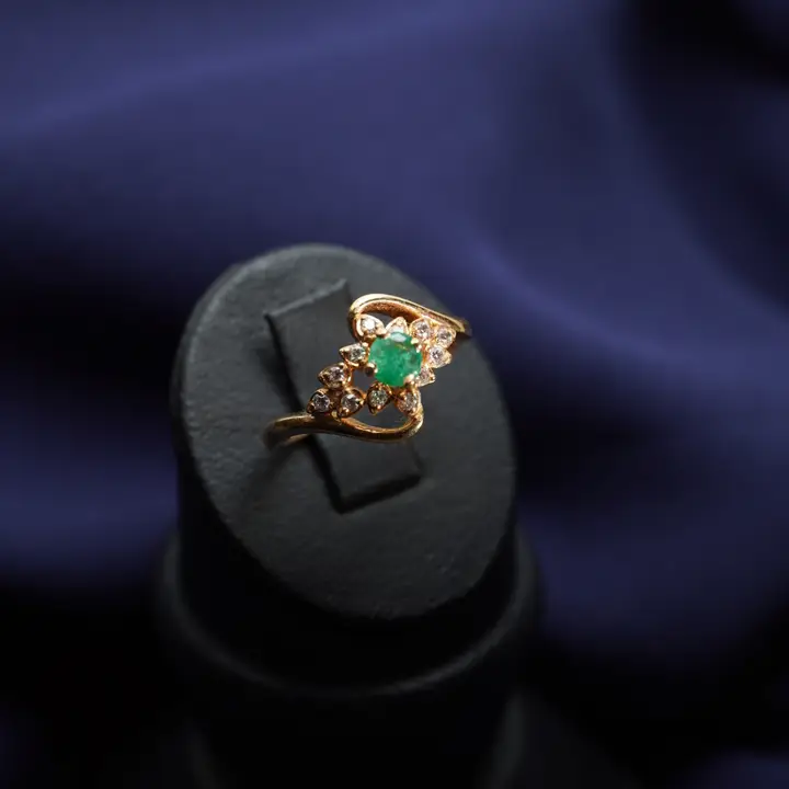 21k Yellow Gold Ring with Emerald design 41 by TAHERI