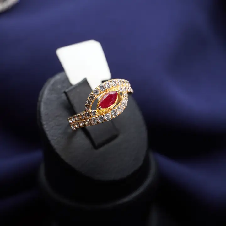 21k Yellow Gold Ring with Ruby design 43 by TAHERI