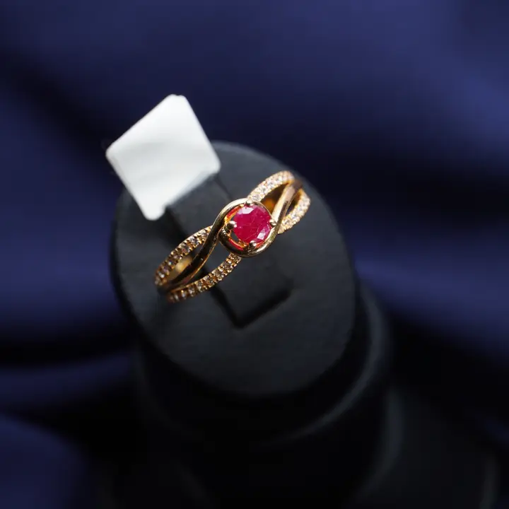 21k Yellow Gold Ring with Ruby design 44 by TAHERI