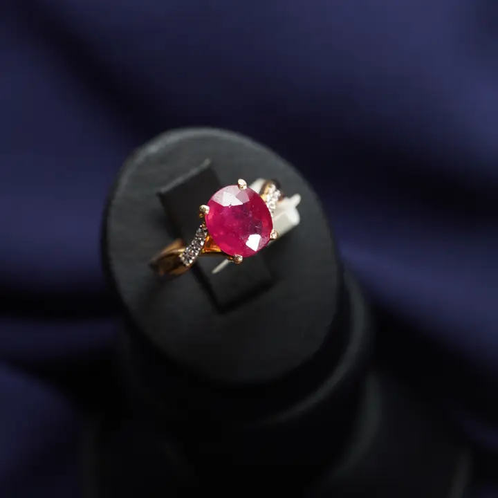 21k Yellow Gold Ring with Ruby design 45 by TAHERI