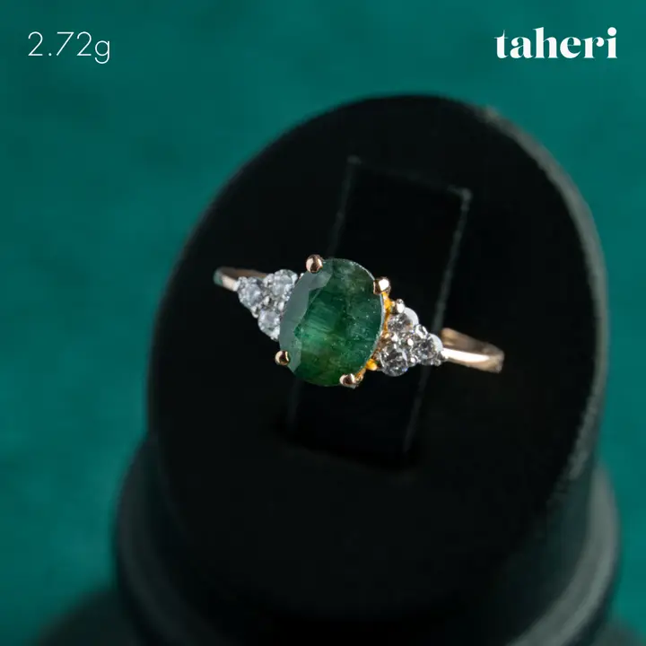 21k Yellow Gold Ring with Emerald design 50 by TAHERI