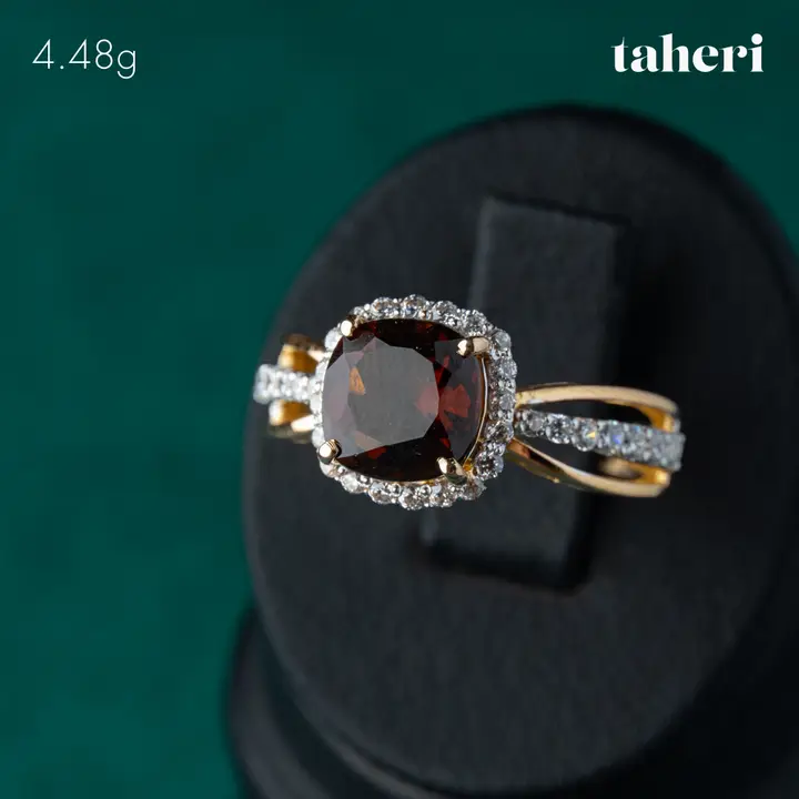 21k Yellow Gold Ring with Ruby design 51 by TAHERI