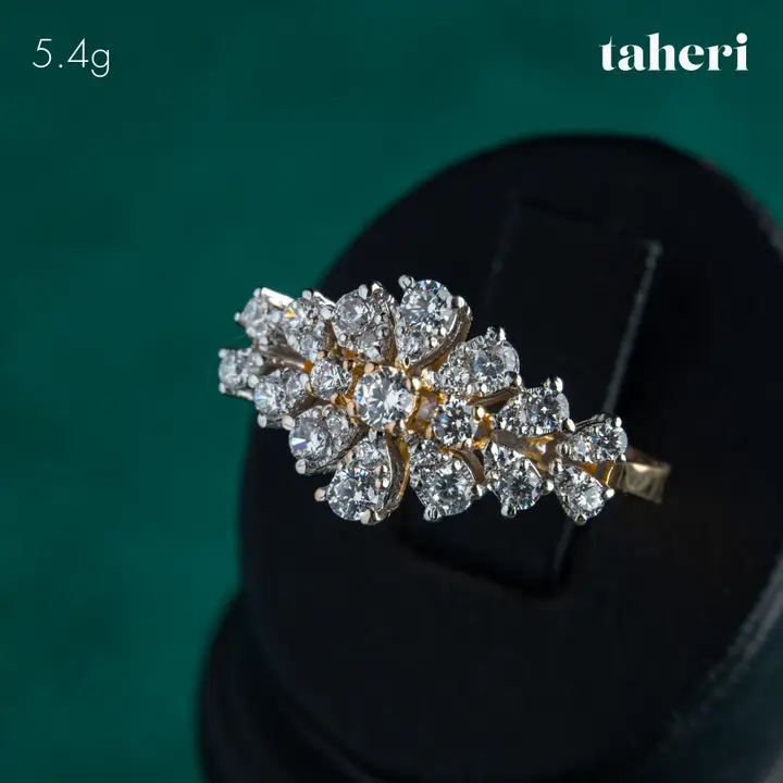 21k Yellow Gold Ring with Cubic Zirconia design 53 by TAHERI