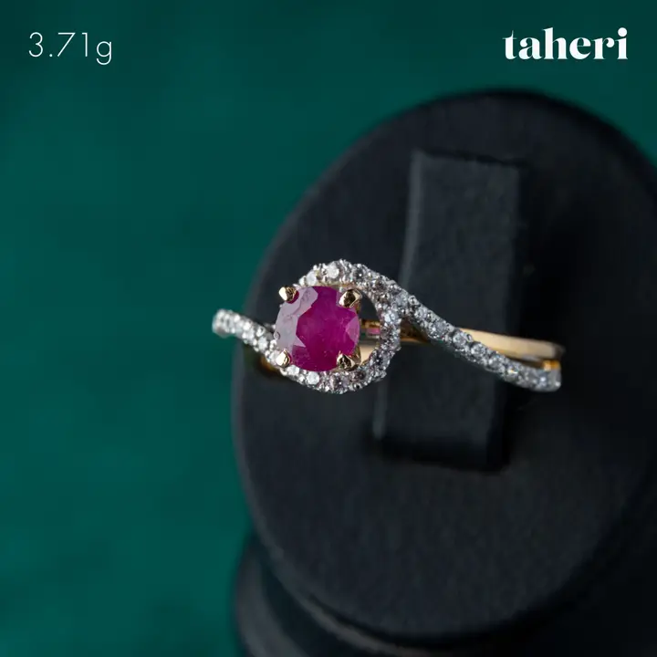 21k Yellow Gold Ring with Ruby design 54 by TAHERI