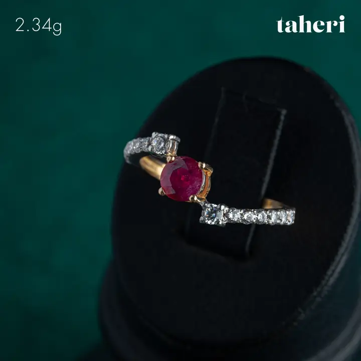 21k Yellow Gold Ring with Ruby design 55 by TAHERI